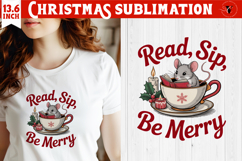 Christmas Book Lover Sublimation | Bookish Christmas PNG Product Image 1