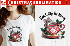 Christmas Book Lover Sublimation | Bookish Christmas PNG Product Image 1