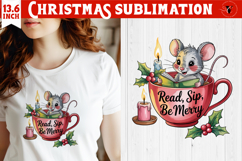 Christmas Book Lover Sublimation | Bookish Christmas PNG Product Image 1