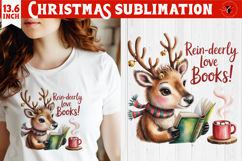 Christmas Book Lover Sublimation | Bookish Christmas PNG Product Image 1