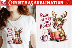 Christmas Book Lover Sublimation | Bookish Christmas PNG Product Image 1