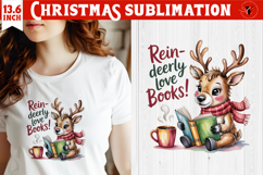 Christmas Book Lover Sublimation | Bookish Christmas PNG Product Image 1