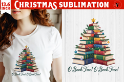 Christmas Book Lover Sublimation | Bookish Christmas PNG Product Image 1