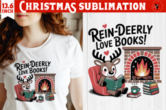 Christmas Book Lover Sublimation | Bookish Christmas PNG Product Image 1