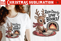 Christmas Book Lover Sublimation | Bookish Christmas PNG Product Image 1