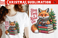Christmas Book Lover Sublimation | Bookish Christmas PNG Product Image 1