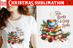 Christmas Book Lover Sublimation | Bookish Christmas PNG Product Image 1