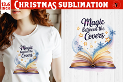 Christmas Book Lover Sublimation | Bookish Christmas PNG Product Image 1