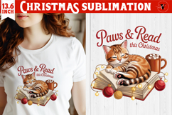 Christmas Book Lover Sublimation | Bookish Christmas PNG Product Image 1