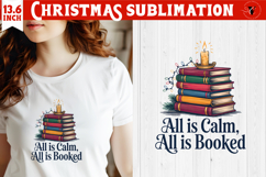 Christmas Book Lover Sublimation | Bookish Christmas PNG Product Image 1