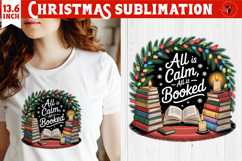 Christmas Book Lover Sublimation | Bookish Christmas PNG Product Image 1