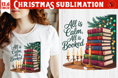 Christmas Book Lover Sublimation | Bookish Christmas PNG Product Image 1