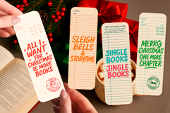 Retro Library Card Bookmark Bundle | Funny Christmas Quotes Product Image 13