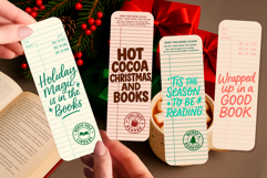 Retro Library Card Bookmark | Funny Christmas Book Quotes Product Image 1