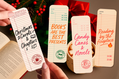Retro Library Card Bookmark Bundle | Funny Christmas Quotes Product Image 17