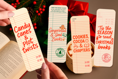 Retro Library Card Bookmark Bundle | Funny Christmas Quotes Product Image 18
