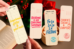 Retro Library Card Bookmark Bundle | Funny Christmas Quotes Product Image 19