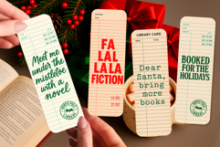 Retro Library Card Bookmark Bundle | Funny Christmas Quotes Product Image 3