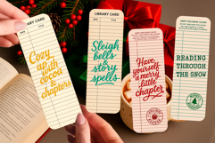Retro Library Card Bookmark Bundle | Funny Christmas Quotes Product Image 4