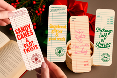 Retro Library Card Bookmark Bundle | Funny Christmas Quotes Product Image 5
