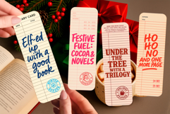 Retro Library Card Bookmark Bundle | Funny Christmas Quotes Product Image 7
