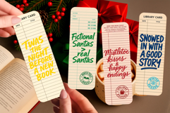 Retro Library Card Bookmark Bundle | Funny Christmas Quotes Product Image 8