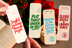 Retro Library Card Bookmark Bundle | Funny Christmas Quotes Product Image 10