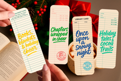 Retro Library Card Bookmark Bundle | Funny Christmas Quotes Product Image 11