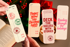 Retro Library Card Bookmark Bundle | Funny Christmas Quotes Product Image 12