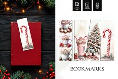 Vintage Christmas bookmark design - Watercolor Bookmark PNG Product Image 1