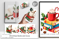 Christmas Books Cocoa Digital Paper Product Image 1