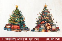 Christmas Books Tree Sublimation Clipart, Christmas Clipart Product Image 1