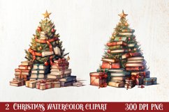 Christmas Books Tree Sublimation Clipart, Christmas Clipart Product Image 1