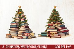 Christmas Books Tree Sublimation Clipart, Christmas Clipart Product Image 1