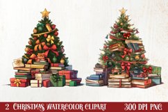 Christmas Books Tree Sublimation Clipart, Christmas Clipart Product Image 1
