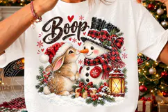 Christmas Boop Cute Snowman & Bunny Christmas PNG Product Image 3