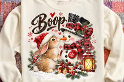 Christmas Boop Cute Snowman & Bunny Christmas PNG Product Image 4