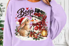 Christmas Boop Cute Snowman & Bunny Christmas PNG Product Image 5