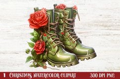Christmas Boots Clipart, Christmas Boots Clipart Product Image 1