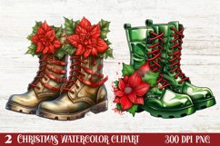 Christmas Boots Clipart, Christmas Boots Clipart Product Image 1