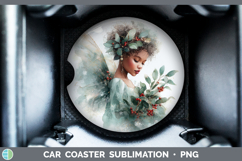 GorgeousChristmas Botanicals Car Coaster design.