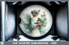 GorgeousChristmas Botanicals Car Coaster design.