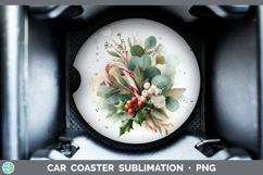 GorgeousChristmas Botanicals Car Coaster design.