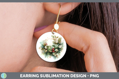 GorgeousChristmas Botanicals Round Earrings design.