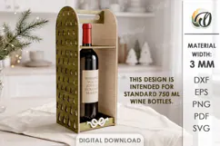 Christmas Wine Bottle Holder Laser Cut. Bottle Stand SVG Product Image 1
