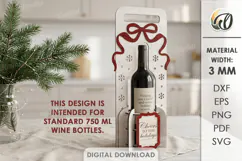 Christmas Wine Bottle Holder Laser Cut. Bottle Stand SVG Product Image 1