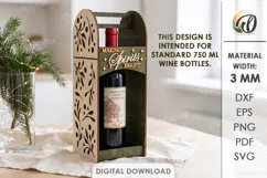Christmas Wine Bottle Holder Laser Cut. Bottle Stand SVG Product Image 1