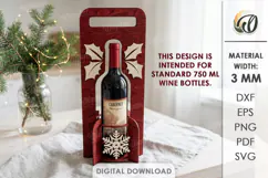 Christmas Wine Bottle Holder Laser Cut. Bottle Stand SVG Product Image 1