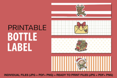 Printable Christmas bottle labels with holiday designs
