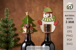 Christmas Wine Bottle Toppers Laser Cut. Christmas SVG Product Image 1